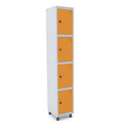 Roupeiro De Aço 1m 04 Portas Pitão Pandin - Cinza/laranja