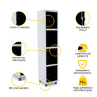 Roupeiro De Aço 1m 04 Portas Pitão Pandin - Cinza/preto