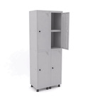 Roupeiro De Aço 2m 04 Portas C/ Prat. Pitão Pandin - Cinza