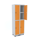 Roupeiro De Aço 2m 04 Portas C/ Prat. Pitão Pandin - Cinza/la