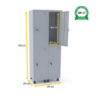 Roupeiro De Aço 2m 04 Portas Fechadura Pandin - Cinza