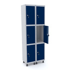 Roupeiro De Aço 2m 06 Portas Fechadura Pandin - Cinza/azul De