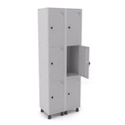 Roupeiro De Aço 2m 06 Portas Pitão Pandin - Cinza