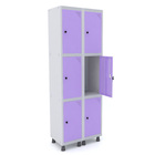 Roupeiro De Aço 2m 06 Portas Pitão Pandin - Cinza/lilás