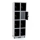 Roupeiro De Aço 2m 08 Portas Fechadura Pandin - Cinza/preto