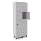 Roupeiro De Aço 2m 08 Portas Pitão Pandin - Cinza