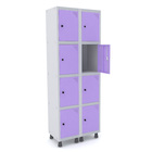 Roupeiro De Aço 2m 08 Portas Pitão Pandin - Cinza/lilás