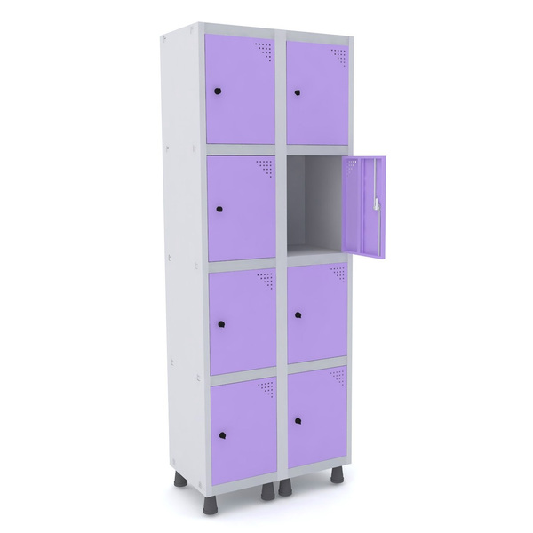 Roupeiro De Aço 2m 08 Portas Pitão Pandin - Cinza/lilás