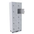 Roupeiro De Aço 2m 10 Portas Fechadura Pandin - Cinza