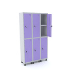 Roupeiro De Aço 3m 06 Portas C/ Prat. Fechadura Pandin - Cinz