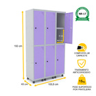 Roupeiro De Aço 3m 06 Portas C/ Prat. Pitão Pandin - Cinza/li