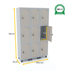 Roupeiro De Aço 3m 09 Portas Fechadura Pandin - Cinza/bege