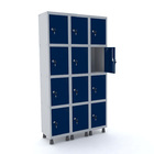 Roupeiro De Aço 3m 12 Portas Fechadura Pandin - Cinza/azul De