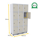 Roupeiro De Aço 3m 12 Portas Pitão Pandin - Cinza/bege