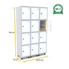 Roupeiro De Aço 3m 12 Portas Pitão Pandin - Cinza/branco