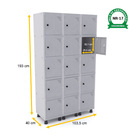 Roupeiro De Aço 3m 15 Portas Pitão Pandin - Cinza