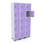 Roupeiro De Aço 3m 15 Portas Pitão Pandin - Cinza/lilás