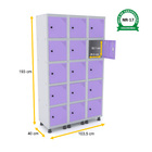 Roupeiro De Aço 3m 15 Portas Pitão Pandin - Cinza/lilás