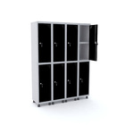 Roupeiro De Aço 4m 08 Portas C/ Prat. Fechadura Pandin - Cinz