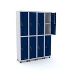 Roupeiro De Aço 4m 08 Portas C/ Prat. Fechadura Pandin - Cinz