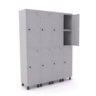 Roupeiro De Aço 4m 08 Portas C/ Prat. Pitão Pandin - Cinza