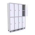 Roupeiro De Aço 4m 08 Portas C/ Prat. Pitão Pandin - Cinza/br