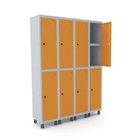 Roupeiro De Aço 4m 08 Portas C/ Prat. Pitão Pandin - Cinza/la