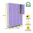 Roupeiro De Aço 4m 08 Portas C/ Prat. Pitão Pandin - Cinza/li