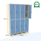 Roupeiro De Aço 4m 08 Portas Fechadura Pandin - Cinza/azul Da