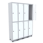 Roupeiro De Aço 4m 08 Portas Pitão Pandin - Cinza/branco