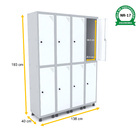 Roupeiro De Aço 4m 08 Portas Pitão Pandin - Cinza/branco