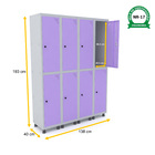 Roupeiro De Aço 4m 08 Portas Pitão Pandin - Cinza/lilás
