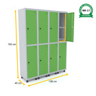 Roupeiro De Aço 4m 08 Portas Pitão Pandin - Cinza/verde