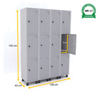 Roupeiro De Aço 4m 12 Portas Pitão Pandin - Cinza