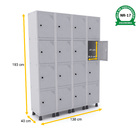 Roupeiro De Aço 4m 16 Portas Pitão Pandin - Cinza