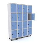 Roupeiro De Aço 4m 16 Portas Pitão Pandin - Cinza/azul Dalí