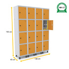 Roupeiro De Aço 4m 16 Portas Pitão Pandin - Cinza/laranja