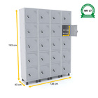 Roupeiro De Aço 4m 20 Portas Fechadura Pandin - Cinza