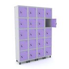 Roupeiro De Aço 4m 20 Portas Fechadura Pandin - Cinza/lilás