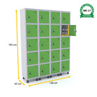 Roupeiro De Aço 4m 20 Portas Fechadura Pandin - Cinza/verde