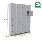 Roupeiro De Aço 4m 20 Portas Pitão Pandin - Cinza