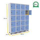 Roupeiro De Aço 4m 20 Portas Pitão Pandin - Cinza/azul Dalí