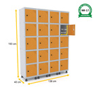 Roupeiro De Aço 4m 20 Portas Pitão Pandin - Cinza/laranja