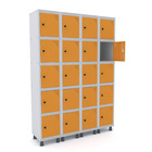 Roupeiro De Aço 4m 20 Portas Pitão Pandin - Cinza/laranja