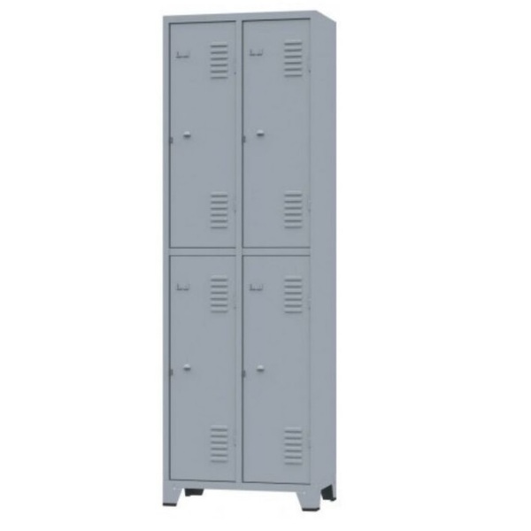 Roupeiro De Aço C/ 04 Portas Grandes – 1,96×0,63×0,36m – Cz/c
