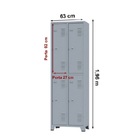 Roupeiro De Aço C/ 04 Portas Grandes – 1,96×0,63×0,36m – Cz/c