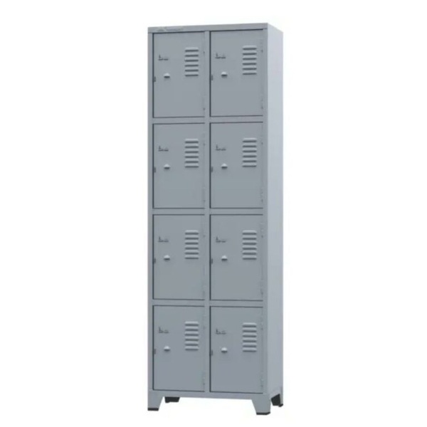 Roupeiro De Aço C/ 08 Portas Pequenas – 1,96×0,63×0,36m – Cz/