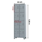 Roupeiro De Aço C/ 08 Portas Pequenas – 1,96×0,63×0,36m – Cz/