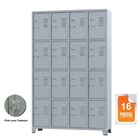 Roupeiro De Aço Com 16 Portas Pequenas – 1,96×1,23×0,36m – Cz