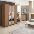 Roupeiro De Casal 4 Portas E Espelho Brasil Nature Camarim